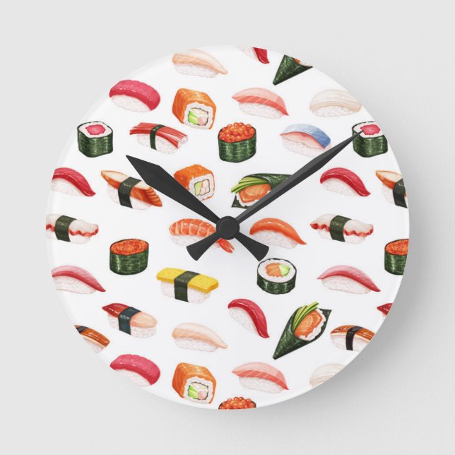 Ronde horloge à sushi de nouveauté (Recto)