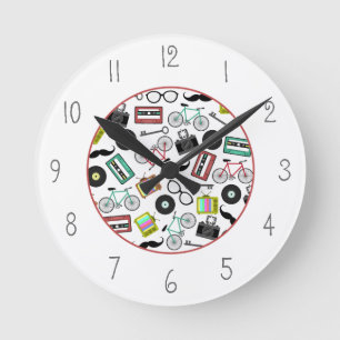 Ronde Horloge À Thème Hipster