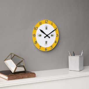 Ronde Horloge - Abeilles jaunes et noires