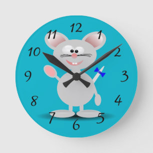 Ronde Horloge animated mignonne de souris