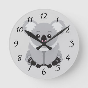 Ronde Horloge Animée d'ours de koala