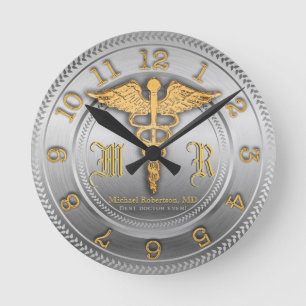 Ronde Horloge argentée de docteur clinique Médicale de