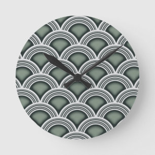 Ronde Horloge Art Déco Cercles Concentriques