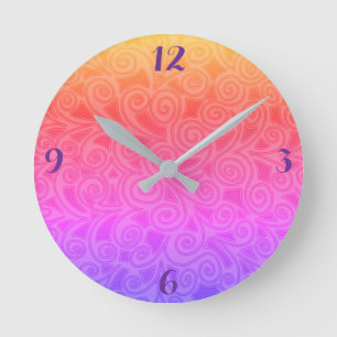 Ronde Horloge Avec Conception Abstraite Colorée
