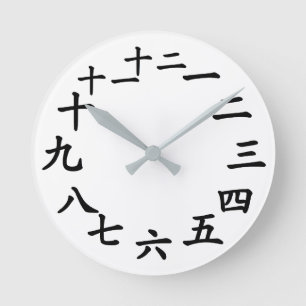 Ronde Horloge avec les caractères chinois pour les