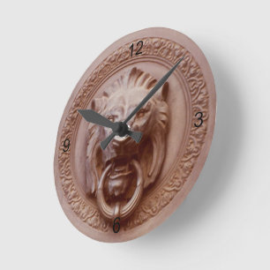 Ronde horloge - Bouton de porte en forme de tête de lion