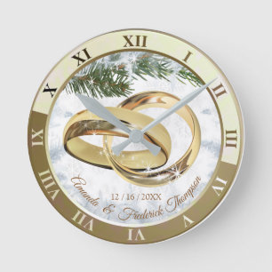 Ronde Horloge cadeau Mariage de Noël blanc