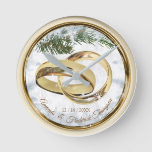 Ronde Horloge cadeau Mariage de Noël blanc