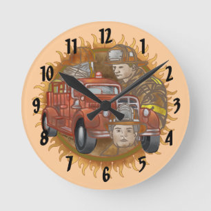 Ronde Horloge Camion de pompier Copain pompier