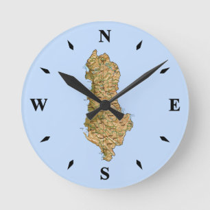 Ronde Horloge Carte Albanie