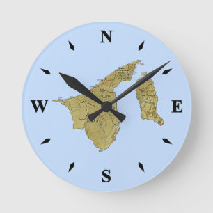Ronde Horloge Carte Brunei