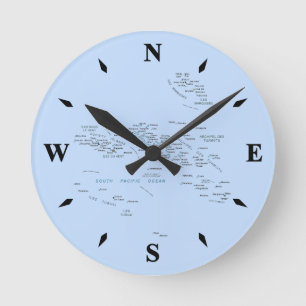 Ronde Horloge Carte Polynésie Française