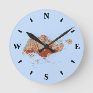 Ronde Horloge Carte Singapour