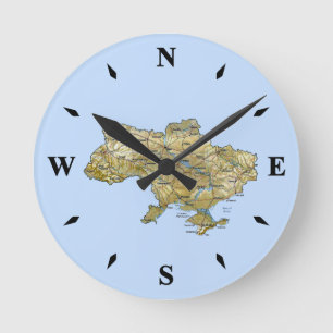 Ronde Horloge Carte Ukraine