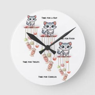 Ronde Horloge Cat Kitten Meow