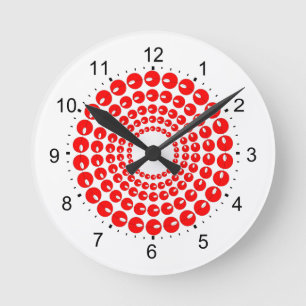 Ronde Horloge - Cercles concentrés rouges de perles