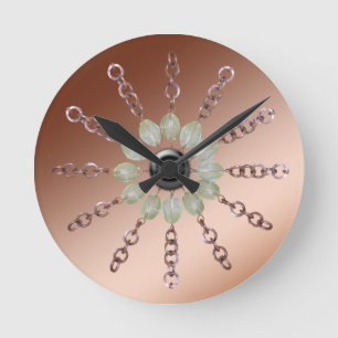 Ronde Horloge - Chaîne et perles en cuivre