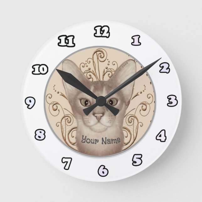 Ronde Horloge Chat Abyssin (Recto)