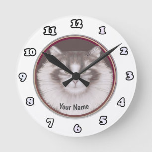 Ronde Horloge Chat des Forêts Norvégiennes