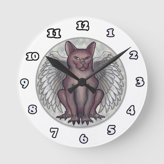 Ronde Horloge Chat Gargouille (Recto)