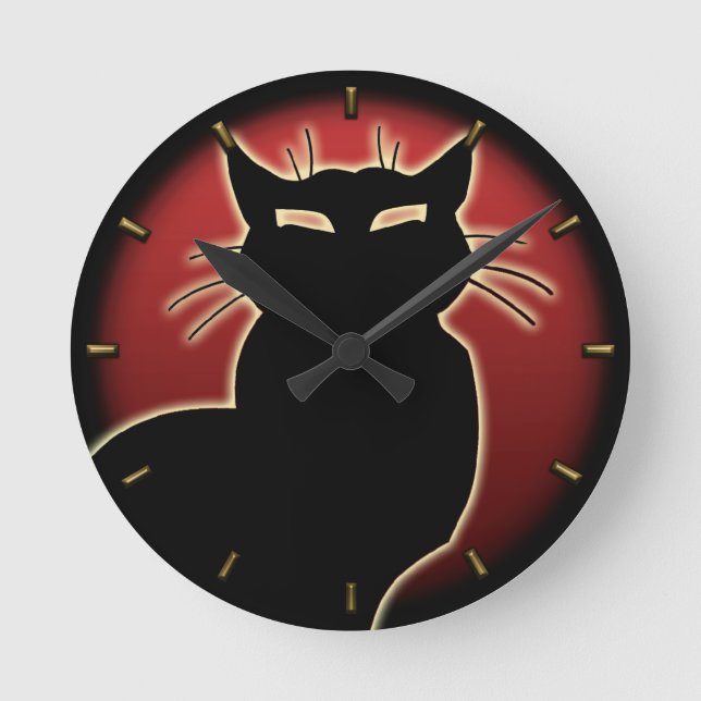 Ronde Horloge Chat Mignonne Amoureux des chats Horloge M (Recto)