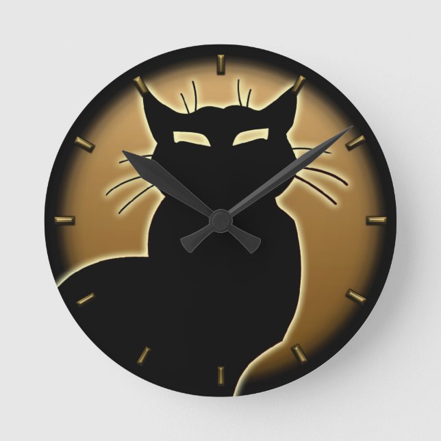 Ronde Horloge Chat Mignonne Amoureux des chats Horloge M (Recto)