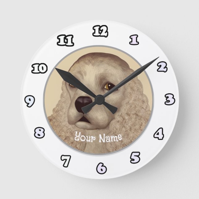 Ronde Horloge Cocker Spaniel Chien (Recto)