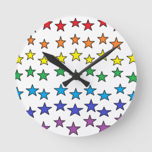 Ronde Horloge colorée d'étoiles