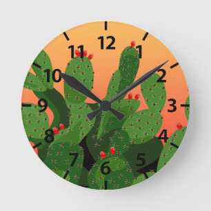 Ronde Horloge couché du désert de Prickly Pear Cactus