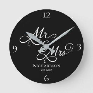 Ronde Horloge Couple Personnalisée