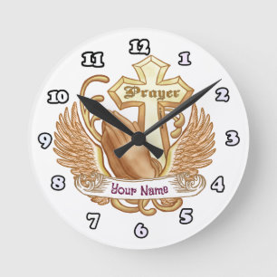 Ronde Horloge Croix Priez Toujours