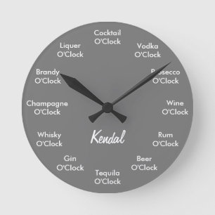 Ronde Horloge d'alcool dans la barre amusante Gris perso
