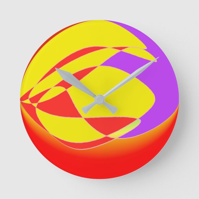 Ronde Horloge d'art Abstraite colorée (Recto)