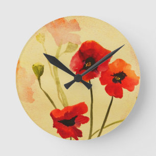 Ronde Horloge d'art des ombres du pavot