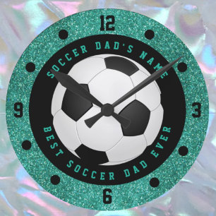 Ronde Horloge de ballon de football Papa Football à pail