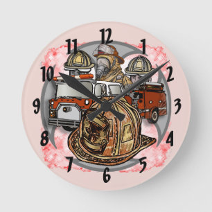 Ronde Horloge de camion de pompiers croisés