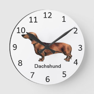 Ronde Horloge de chien de teckel