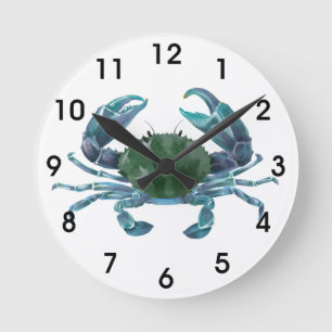 Ronde Horloge de crabe bleu Crustacé