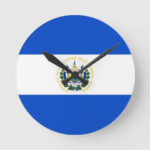 Ronde horloge de drapeau de pays du Salvador