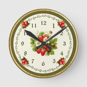 Ronde Horloge de fraises Loden Green Bavarois Look