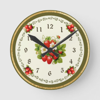 Ronde Horloge de fraises Loden Green Bavarois Look