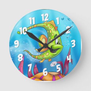 Ronde Horloge de FriendFish mignonne