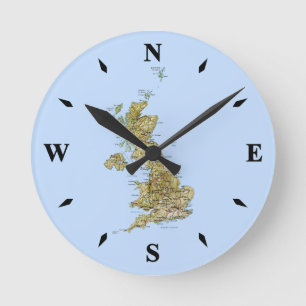 Ronde Horloge de la carte britannique