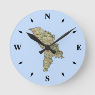 Ronde Horloge de la carte de Moldavie