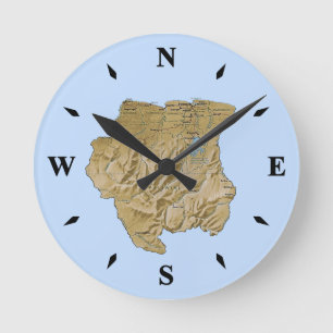 Ronde Horloge de la carte du Suriname