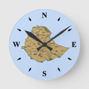 Ronde Horloge de la carte éthiopienne
