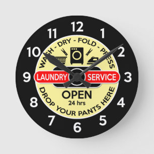 Ronde Horloge de la salle de blanchisserie / Horloge de 
