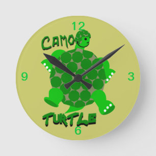 Ronde Horloge de la tortue Camo