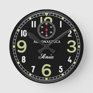Ronde Horloge de l'avion rétro-rétro