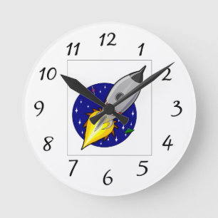 RONDE HORLOGE DE L'ESPACESHIP DE ROCKETSHIP